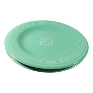 LOT: x2 Oneida Petals Green Cyan Large Dinner Plates Dishwasher Microwave Safe